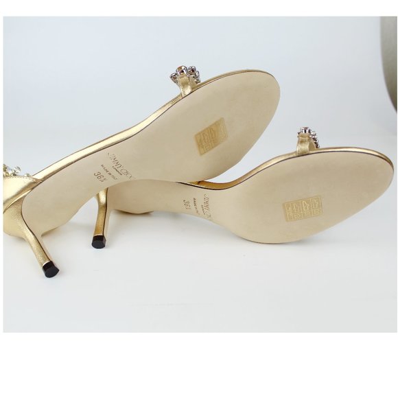 New JIMMY CHOO Shiloh60 Embellished Leather Sandal - Picture 15 of 16